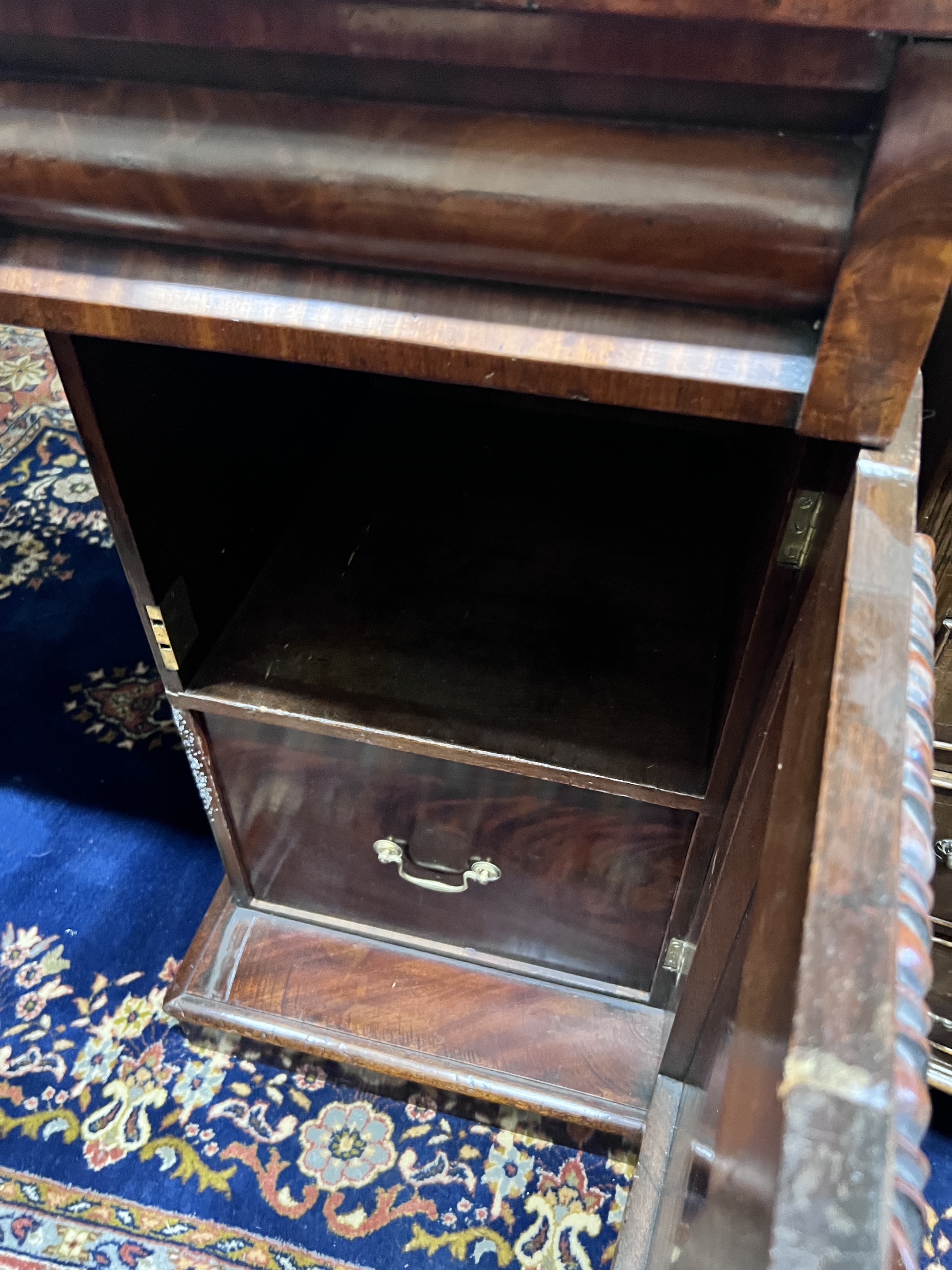 A William IV mahogany pedestal sideboard, length 168cm